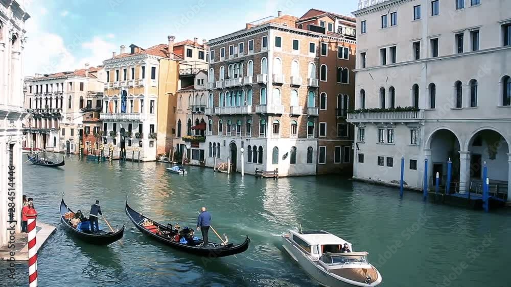 Perspective View of the Venice Canals, in Italy. Fast Motion Shot. Perspective View of the Venice Canals, in Italy. Fast Motion Shot.