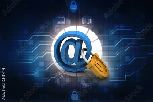3d rendering E-mail symbol with lock. Internet security concept © deepagopi2011