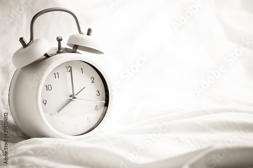 alarm clock on bedroom