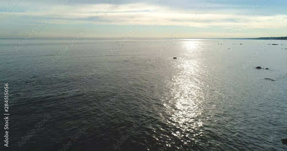 Flight over of open sea. Flight over of open sea.