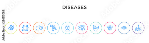 diseases concept 10 outline colorful icons