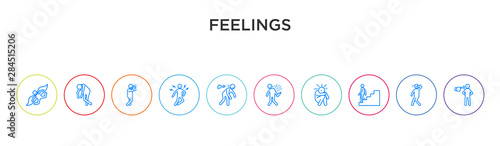 feelings concept 10 outline colorful icons