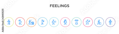 feelings concept 10 outline colorful icons