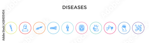 diseases concept 10 outline colorful icons