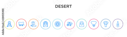desert concept 10 outline colorful icons