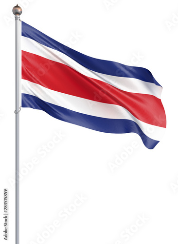 Costa Rica flag blowing in the wind. Background texture. 3d rendering, waving flag. - Illustration. Isolated on white. Free Download Costa Rica flag blowing in the wind. Background texture. 3d rendering, waving flag. - Illustration. Isolated on white. - GFXLoad