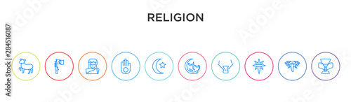 religion concept 10 outline colorful icons