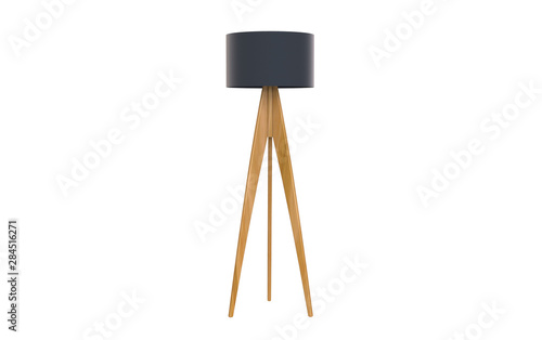 3d Illustration of  modern tripod floor lamp