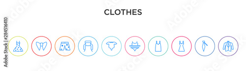 clothes concept 10 outline colorful icons