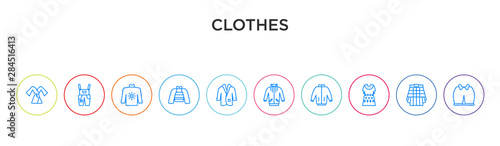 clothes concept 10 outline colorful icons