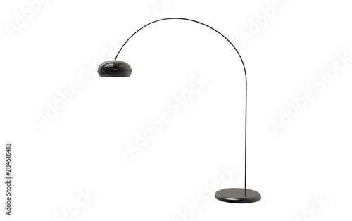 3d Illustration of  modern arched floor lamp isolated on white