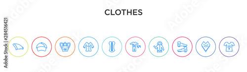 clothes concept 10 outline colorful icons