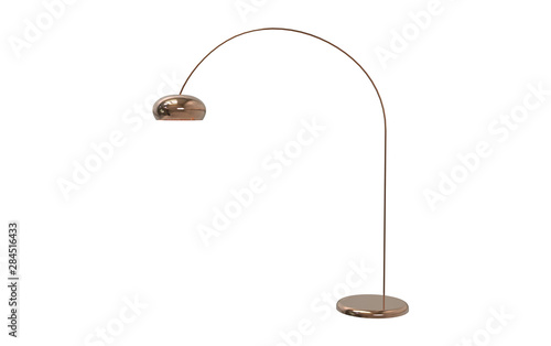 3d Illustration of  modern arched floor lamp isolated on white