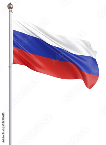Waving colorful national flag of russia. Background texture. 3d rendering  wave. - Illustration