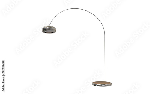 3d Illustration of  modern arched floor lamp isolated on white