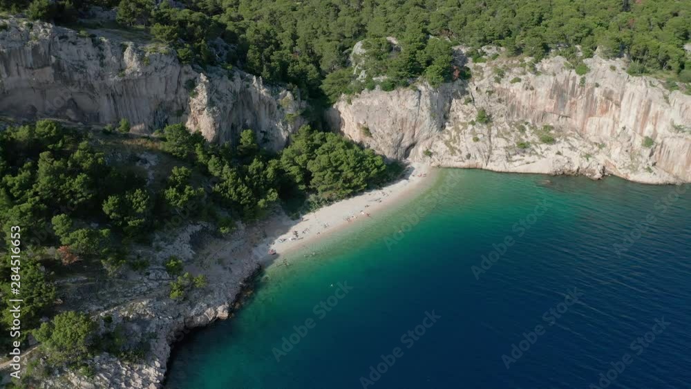 Aerial view of the world known beach Nugal near Tucepi Aerial view of the world known beach Nugal near Tucepi