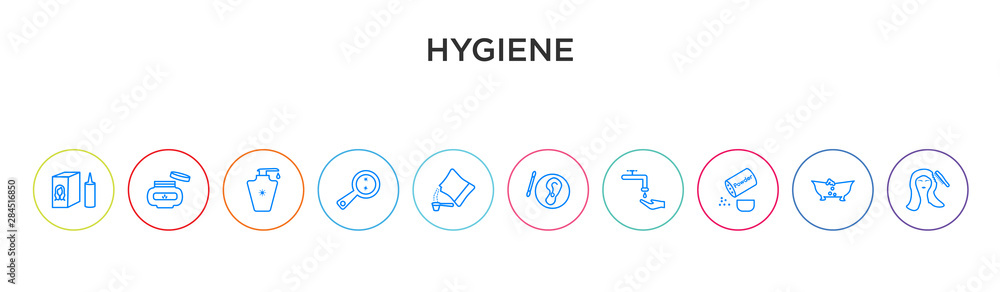 hygiene concept 10 outline colorful icons hygiene concept 10 outline colorful icons