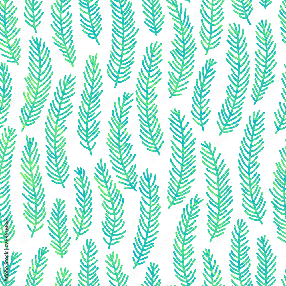 Spruce pattern. Bright seamless hand drawn ornament for creative design of prints, cards, invitations, websites and wallpapers. Spruce pattern. Bright seamless hand drawn ornament for creative design of prints, cards, invitations, websites and wallpapers.