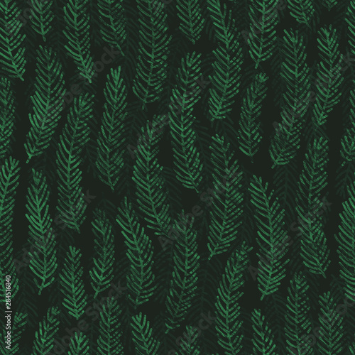 Spruce pattern. Seamless hand drawn ornament for creative design of prints, cards, invitations, websites and wallpapers.