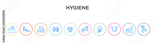 hygiene concept 10 outline colorful icons