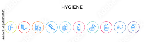 hygiene concept 10 outline colorful icons