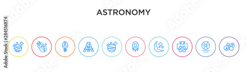 astronomy concept 10 outline colorful icons