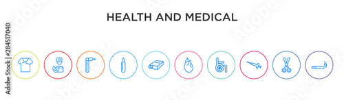 health and medical concept 10 outline colorful icons