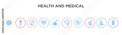 health and medical concept 10 outline colorful icons