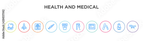 health and medical concept 10 outline colorful icons