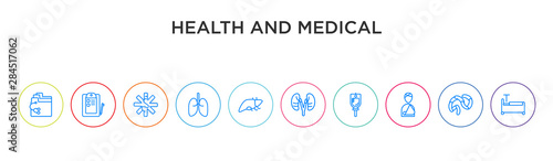 health and medical concept 10 outline colorful icons