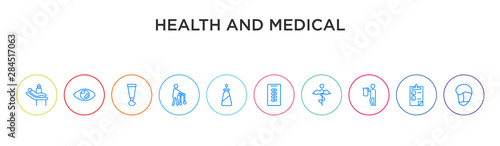 health and medical concept 10 outline colorful icons