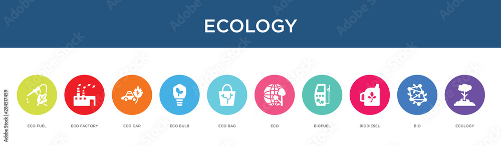 ecology concept 10 colorful icons ecology concept 10 colorful icons