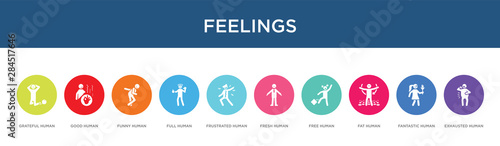 feelings concept 10 colorful icons