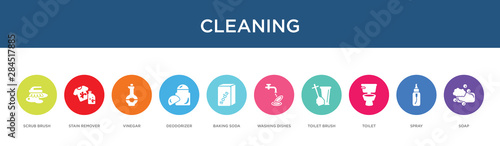 cleaning concept 10 colorful icons