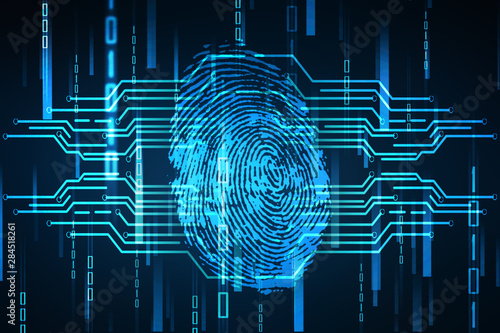 Fingerprint Scanning Technology Concept 2d Illustration photo