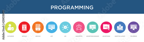 programming concept 10 colorful icons