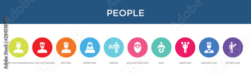 people concept 10 colorful icons