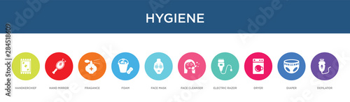 hygiene concept 10 colorful icons