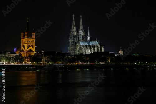 Cologne a city on the Rhine at night as a skyline