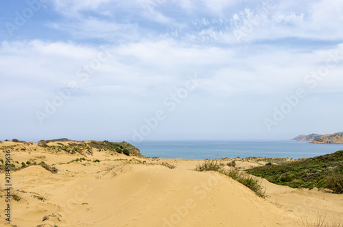 Amazing scenery by the sea in Lemnos island  Greece  with sand dunes