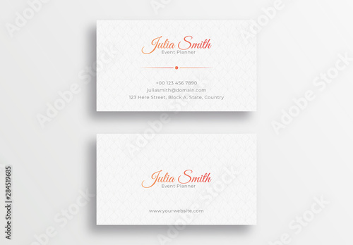 Stylish Fashion Business Card Template, Modern Visiting Card Design with Elegant Pattern