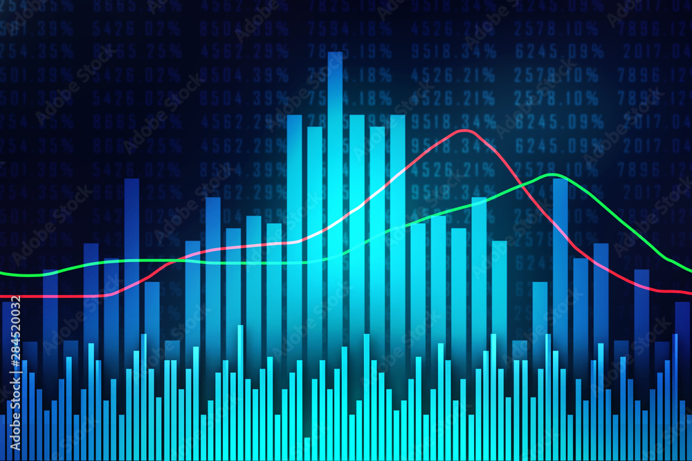 2d rendering Stock market online business concept. business Graph 2d rendering Stock market online business concept. business Graph