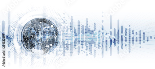 Technology data background, idea of global business solution
