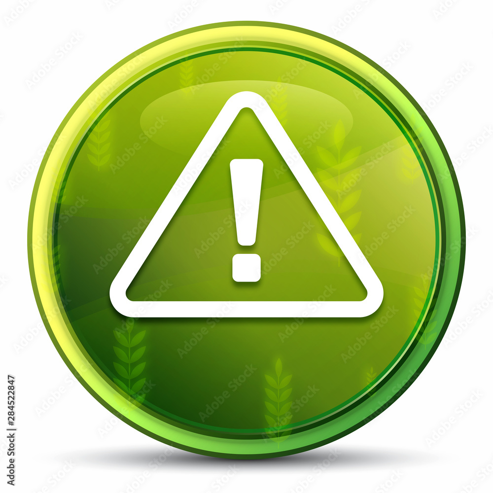 Alert icon spring bright natural green round button illustration Alert icon spring bright natural green round button illustration