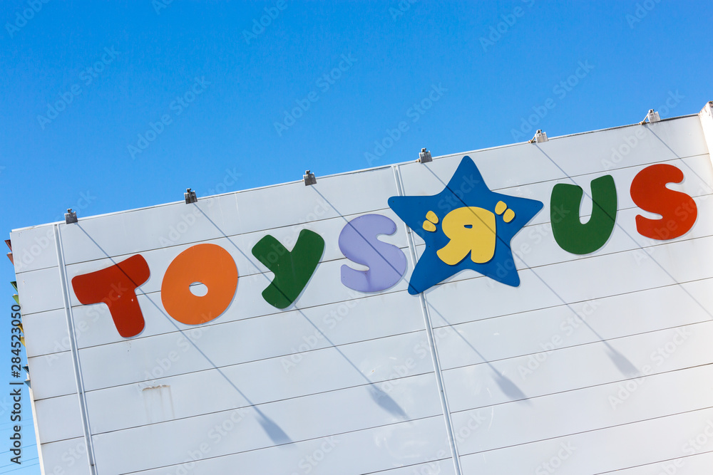 Toys R Us sign board over shop Stock Photo Adobe Stock