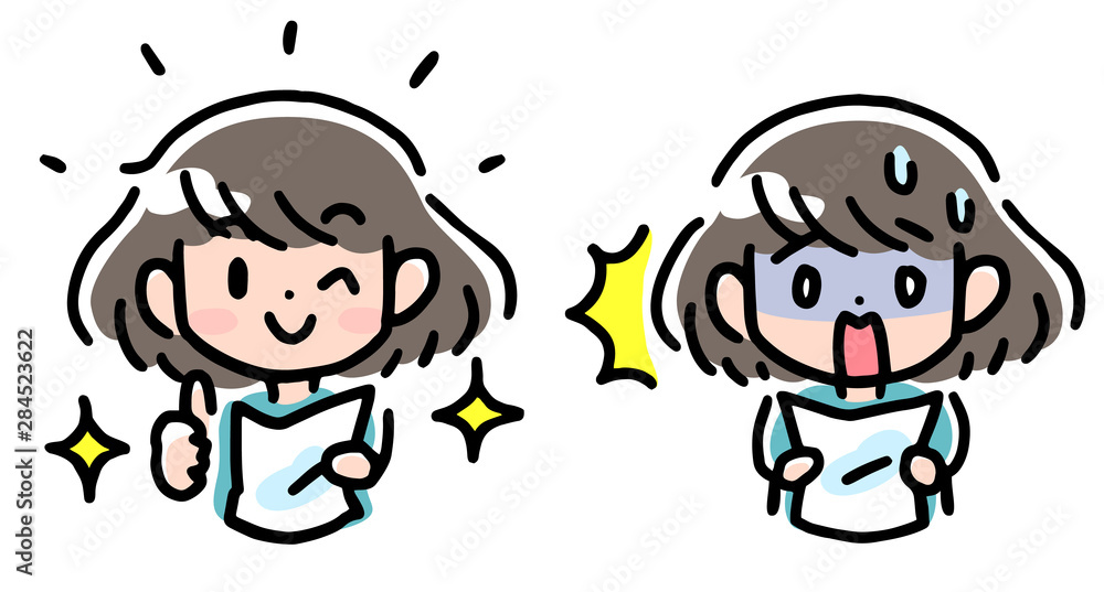 喜んだりビックリしたりする学生さん アップ 喜んだりビックリしたりする学生さん アップ