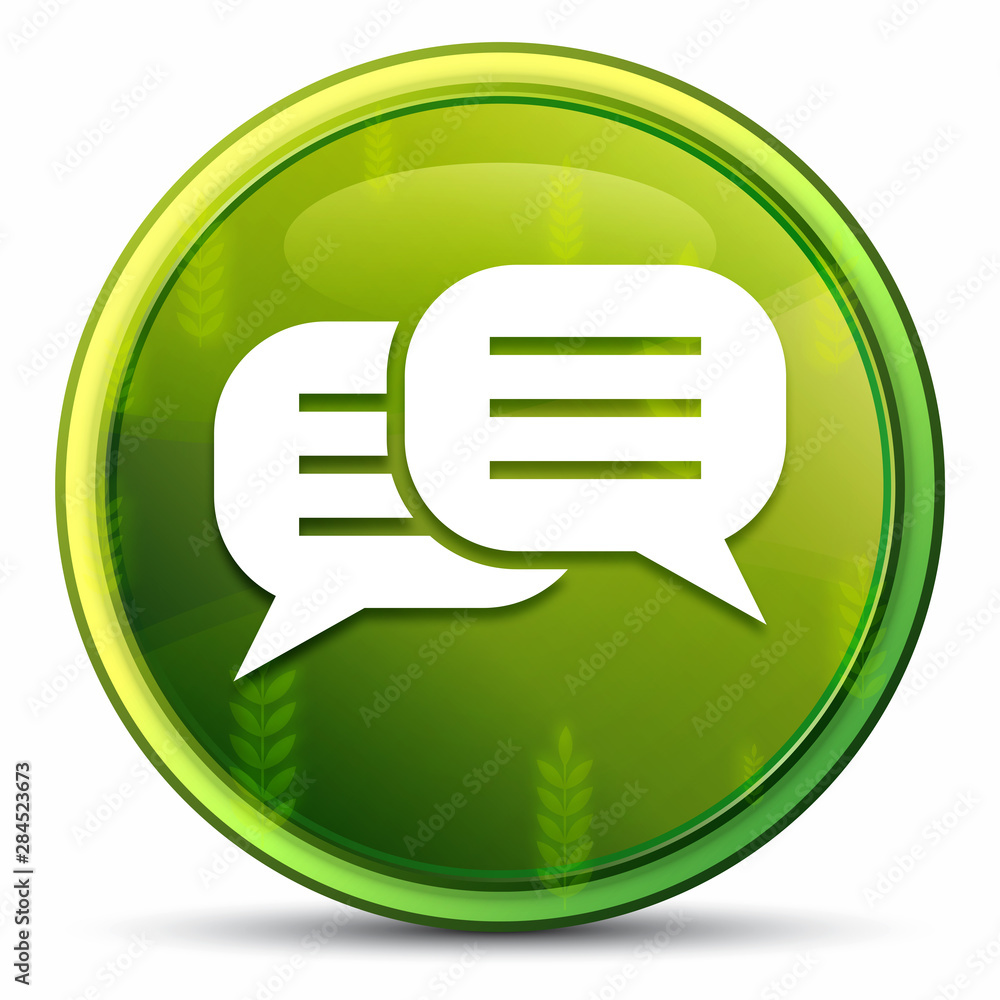 Conversation icon spring bright natural green round button illustration Conversation icon spring bright natural green round button illustration