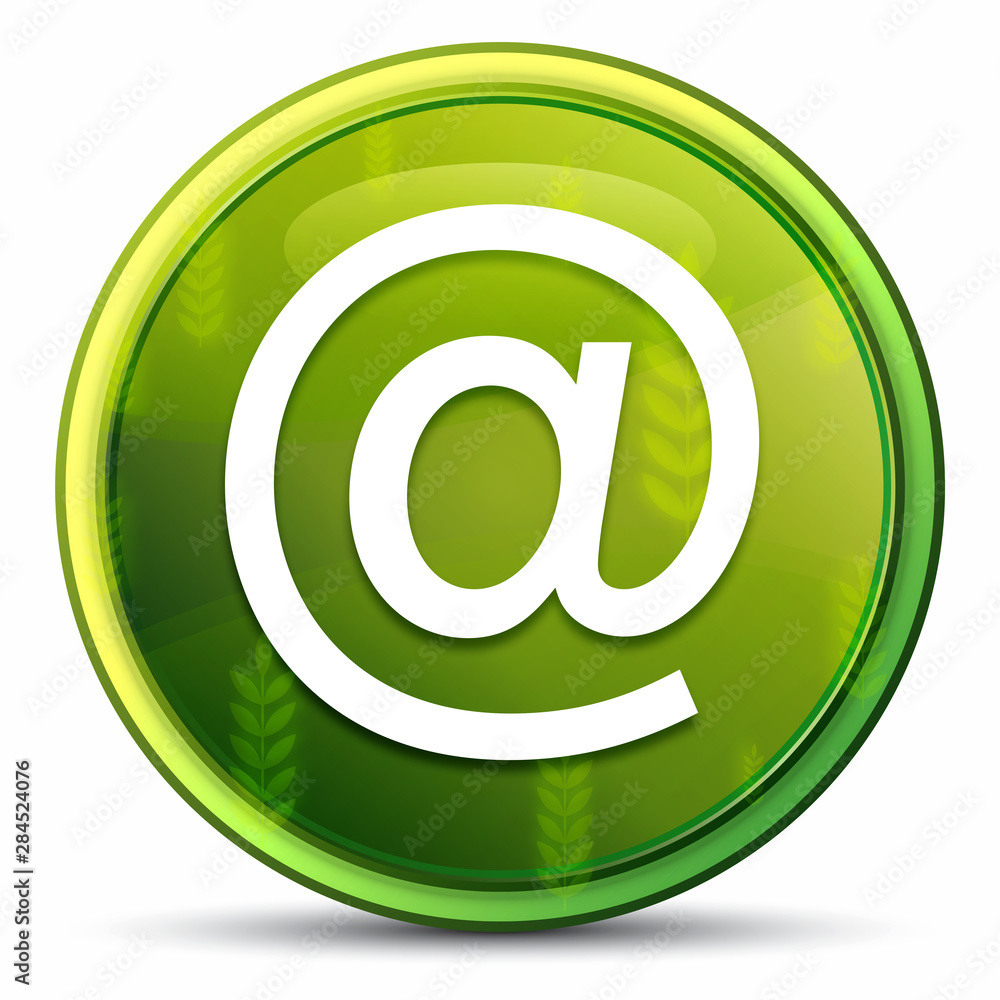 Email address icon spring bright natural green round button illustration Email address icon spring bright natural green round button illustration