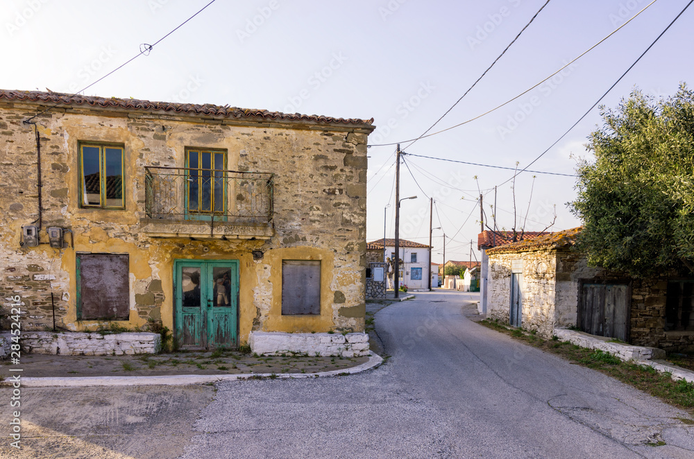 Architecture in Fysini village, Lemnos island, Greece