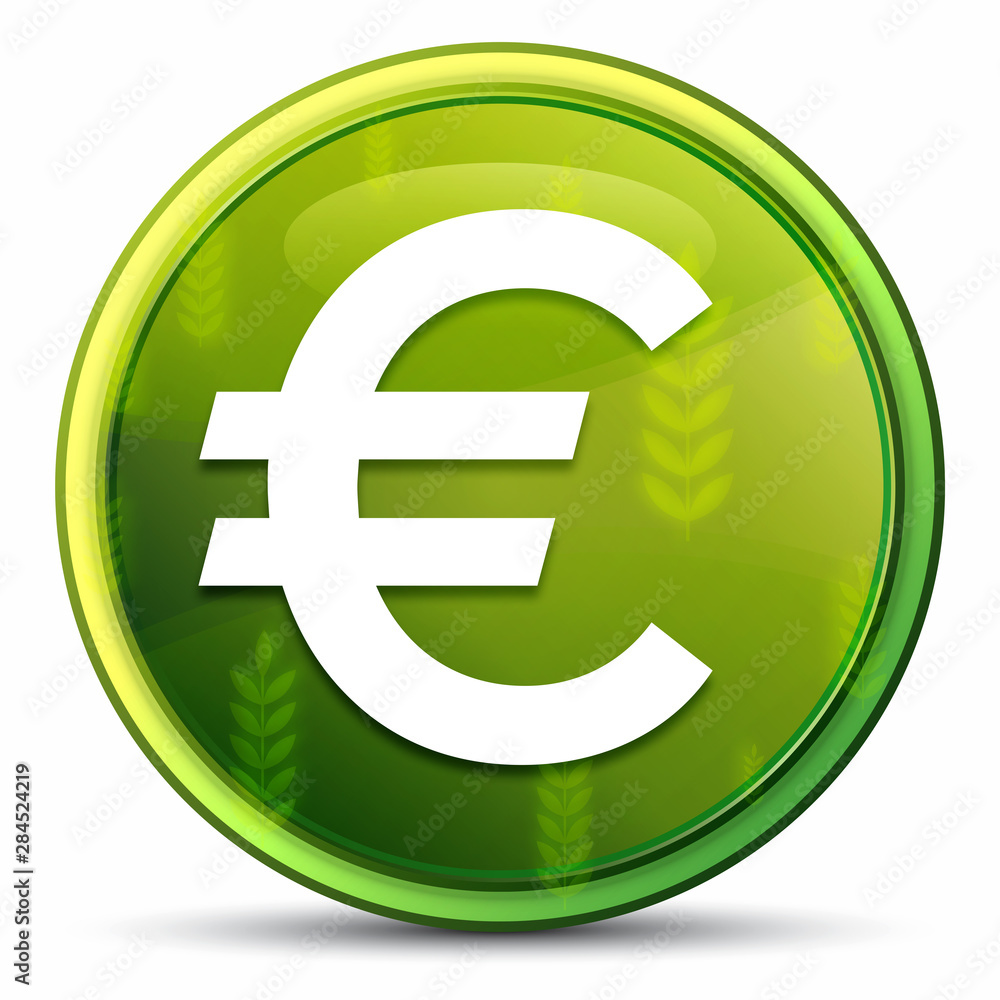 Euro sign icon spring bright natural green round button illustration Euro sign icon spring bright natural green round button illustration